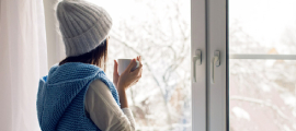 woman in window